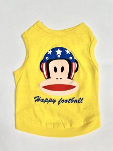 Dog Clothes | Dog Tank Top | Happy Football | Yellow Shirt for Dogs | Sizes: XS-S