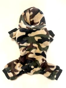 Coverall Camo Green With snap fastening | Hooded Plush Costume | Size: M