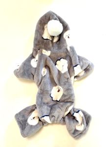 Jumpsuit Little Dog Gray | Hooded Plush Costume | Sizes: S-M