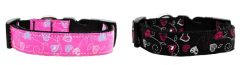 Dog Collar | Crazy Hearts | Pink & Black