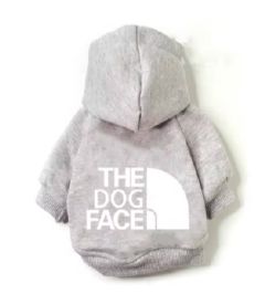 Soft Hoodie Dog Face Gray | Size: L