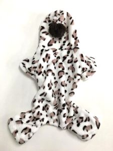 Jumpsuit Leopard Light | Hooded Plush Costume | Size: M