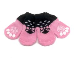 Dog Socks Pink Bowtie | Anti-slip | Sizes: L-XL | 4 socks