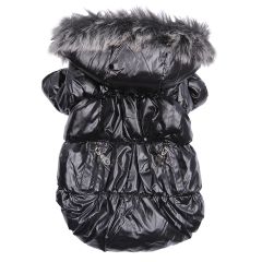 Dog Quilted Jacket | Heavy Metal Black