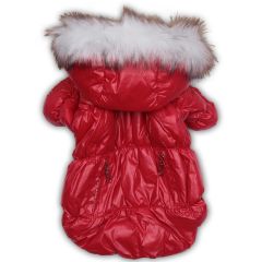 Dog Quilted Jacket | Heavy Metal Red