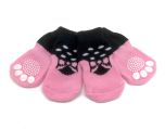 Dog Socks Pink Bowtie | Anti-slip | Sizes: M-XL | 4 socks