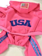 Dog Clothes | Dog Overall | Pink Fitness | Training Jumpsuit with hood for Dogs | Sizes: S and L