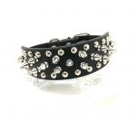 Dog Black Leather Rivet Collar | MC Murrdinos | Sizes: S-M | 31cm - 47cm