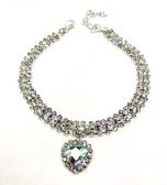 Dog Necklace | Diamond Heart White | Sizes: M-L