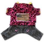 Dog Clothes | Dog Overalls | Pink Leopard