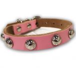 Dog Collar | Cat Collar | Soft Leather Rose Rivet Collar