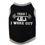 Dog Tank Top | Yeah I Workout | Black Shirt For Dogs 