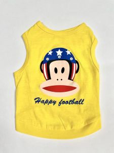 Dog Clothes | Dog Tank Top | Happy Football | Yellow Shirt for Dogs | Sizes: XS-L