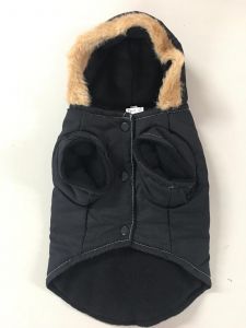 Jacket SikSak Black | Fleece lining and faux fur hood | Size: L