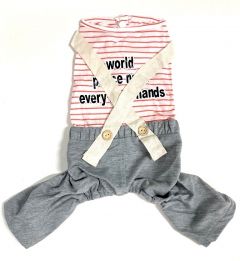 Light Overalls Word Peace Red | Sizes: S-XXL