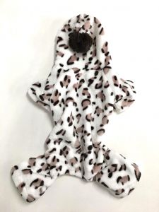 Jumpsuit Leopard Light | Hooded Plush Costume | Sizes: S-M