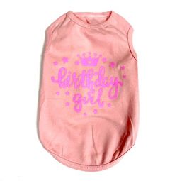 Sleeveless Shirt Birthday Girl | Pink | Sizes: XS-XL