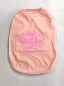 Sleeveless Shirt Birthday Girl | Pink | Sizes: XS-M