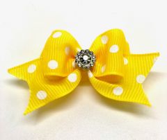 Poppin bow Double Yellow White Spot | Loop attachment