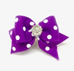 Poppin bow Double Purple White Spot | Loop attachment