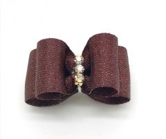 Bow Glitter Bling Brown | loop attachment