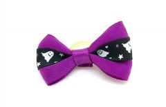 Dog Bow Halloween Ghost Velvet | Loop attachment