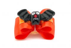 Dog bow Glossy Bat Halloween orange orange | Loop attachment