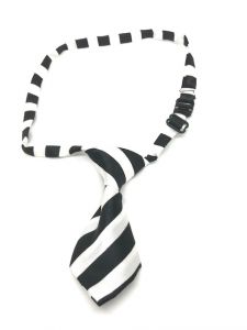 Dog Tie Black-White Stripe