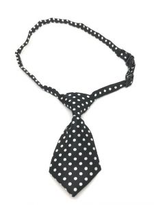 Dog Tie Black With White Spot