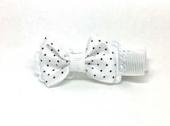 Clip bow | White Point | 4cm x 2cm