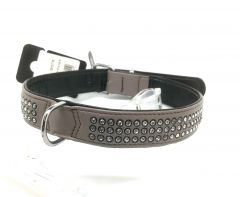 Dog Collar Bling Bling Mocca | Size: 37cm - 44cm, width 2.5cm