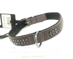 Dog Collar Bling Bling Mocca | Size 32cm - 39cm, width approx. 2cm