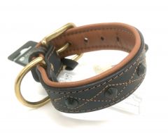 Dog Collar Black Rivet | Size 21cm - 29cm, width 3cm