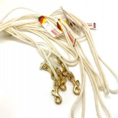 Exhibition leash 3mm x 122cm, IVORY, with gold-colored lock