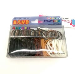Silicone hair loops multicolor assortment 2 different sizes approx. 100 pcs