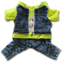 Dog Clothes | Jeans Overalls | Lime Rabbit