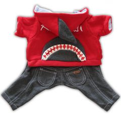 Dog Clothes | Dog Overalls | Red Shark