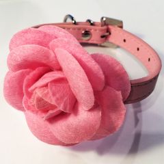 Pink Rose Decorated Collar | Collar for Dogs and Cats