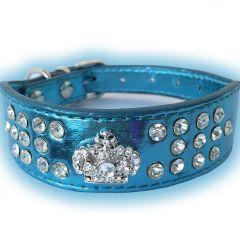 Dog Collar | Fairytale Prince Blue | Wider In Front Collar for Sensitive Dog Neck