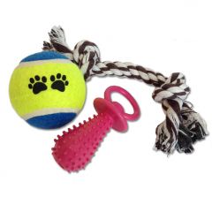 Dog Toy | Dog Toy Set | Puppy Starter Set | 3 Toys in Package