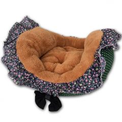 Pet Bed Green FlowerFrill