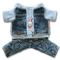 Dog Clothes | Jeans overalls | Grey Rabbit