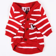 Dogs red and white striped cardigan Rauff Loren | DiivaDog.com