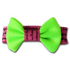 Dog's Bow Tie, Fresh Cool Lime, with clips, DiivaDog
