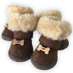 Dog Booties | Dog Winter Boots, Arctic Bones | Warm Shoes for Dogs | Cute Bone Decoration