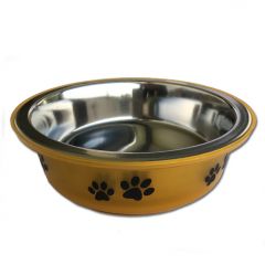 Dog Food Bowl | Gold Paws | Stainless Steel | Anti-Slip