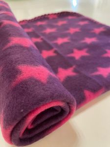 Sleeping blanket | Fleece blanket Pink Star | 60 x 70 cm