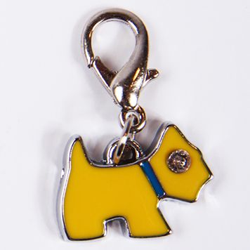 Dog Necklace Charm small dog collar Tiny Terrier Yellow Size