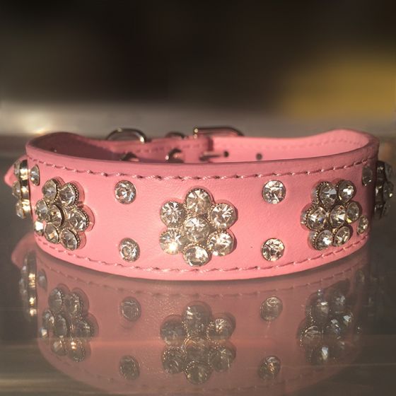 Pink diamond collar for dogs discount