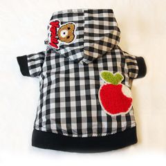 Apple Hoodie |  Black & White | Checkerboard pattern | DiivaDog.com